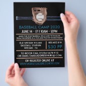 Neon Baseball Bat & Gear Baseball Camp Advert Flyer (Hand)