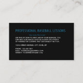 Neon Baseball Bat & Gear, Baseball Player, Coach Visitekaartje (Achterkant)