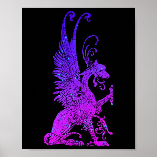 Neon Basilisk Monster Symbol Dragon Ancient Beast Poster (Voorkant)