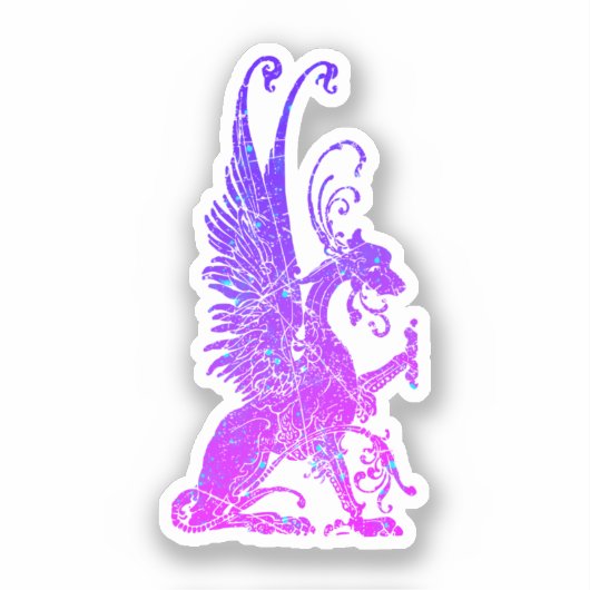 Neon Basilisk Monster Symbol Dragon Ancient Beast Sticker (Voorkant)