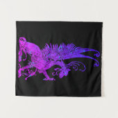 Neon Basilisk Monster Symbol Dragon Ancient Beast Wandkleed (Voorkant (horizontaal))