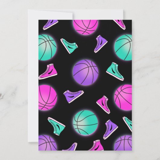 Neon Basketbal Sneakers & Paint Splatter Verjaarda (Achterkant)