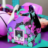 Neon Basketbal Sneakers & Paint Splatter Verjaarda Bedankdoosjes