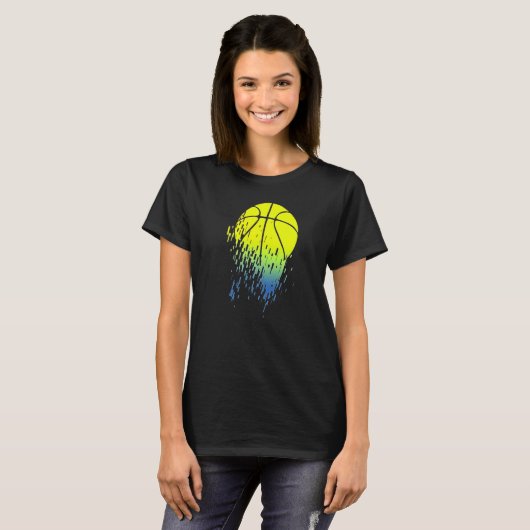 Neon Basketball Glitch T-shirt (Voorkant volledig)