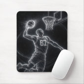 Neon Basketball Player Number 67 Muismat (Met muis)