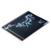 Neon basketbalspeler met lichte paden notitieboek (Linkerzijde)
