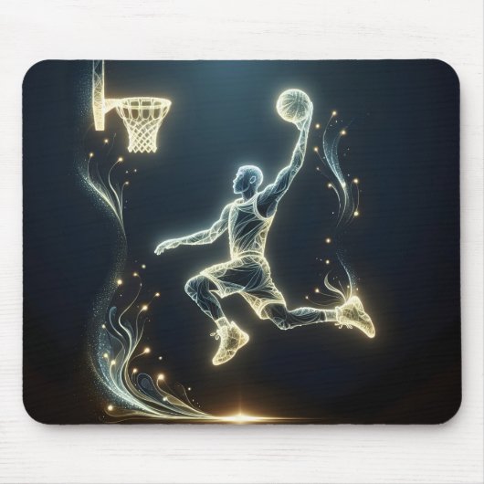 Neon basketbalspeler muismat (Voorkant)
