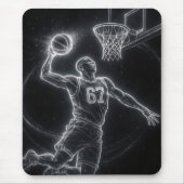 Neon Basketbalspeler Nummer 67 Muismat (Voorkant)