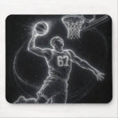Neon Basketbalspeler Nummer 67 Muismat (Voorkant)