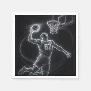 Neon Basketbalspeler Nummer 67 Servet