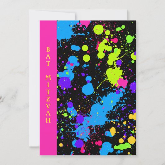 Neon, Bat Mitzvah, Uitnodiging op maat (Voorkant)