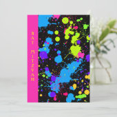 Neon, Bat Mitzvah, Uitnodiging op maat (Staand voorkant)