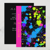 Neon, Bat Mitzvah, Uitnodiging op maat (Voorkant / Achterkant)