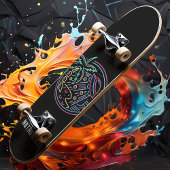 Neon Beach Alien Invasion Funny Persoonlijke naam Persoonlijk Skateboard