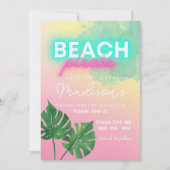 Neon Beach Gelieve datum te bewaren Bachelorette P Kaart (Voorkant)