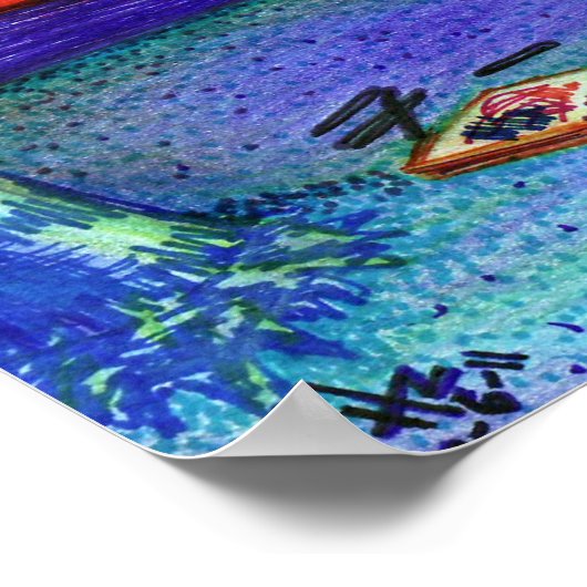 "Neon Beach" Psychedelic 11x13 Wall Poster (Hoek)