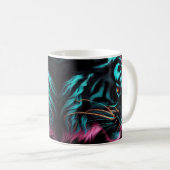 NEON BEAST IN DE DARK TIGER DESIGN KOFFIE MOK (Voorkant rechts)