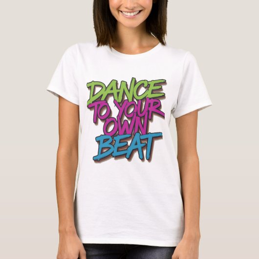 Neon Beats: dans op je eigen beat Graffiti T-sh T-shirt (Voorkant)