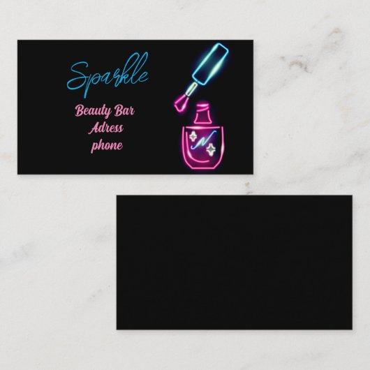 Neon Beauty Visitekaartje (Voorkant / Achterkant)