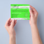 Neon Bedankt Was Tips Verzorgingsinstructie Flyer (Hand)
