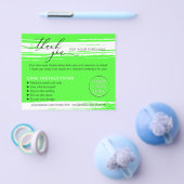 Neon Bedankt Was Tips Verzorgingsinstructie Flyer (Enkel)