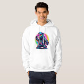 Neon Beer Glow: Levendige Retro Streetwear Hoodie (Voorkant volledig)
