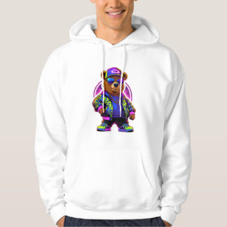 Neon Beer Glow: Levendige Retro Streetwear Hoodie