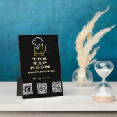 Neon Beer Mok Social Media QR Codes Plaque Fotoplaat (Zijkant)