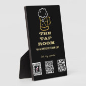 Neon Beer Mok Social Media QR Codes Plaque Fotoplaat (Zijkant)