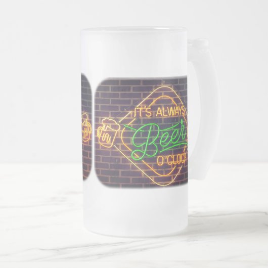 Neon Beer Sign Frosted Beer Mok Cup (Voorkant rechts)