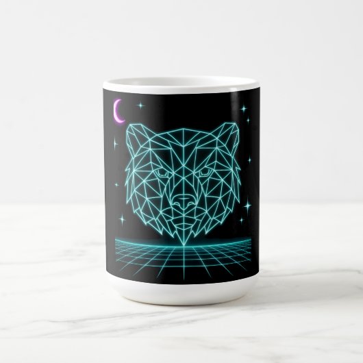 Neon Beer Synthwave - Retro Bos Beest Koffiemok (Center)