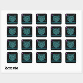 Neon Beer Synthwave - Retro Bos Beest Vierkante Sticker (Vel)