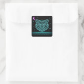 Neon Beer Synthwave - Retro Bos Beest Vierkante Sticker (Tas)
