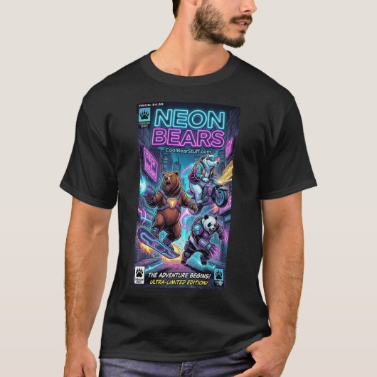 Neon beren de straten. t-shirt (Voorkant)