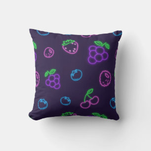 Neon Berry Patroon Vierkante Worp Kussen
