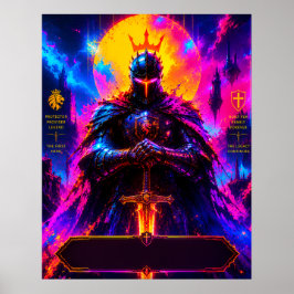 Neon Beschermer Vader Poster