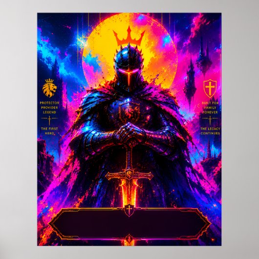 Neon Beschermer Vader Poster (Voorkant)