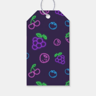 Neon Besjespatroon Gift Tag Cadeaulabel