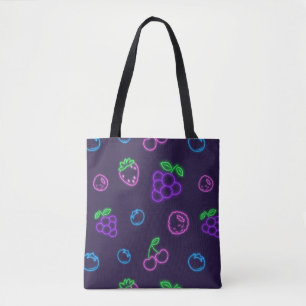 Neon-bessenpatroon-tas Tote Bag