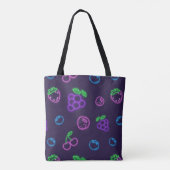 Neon-bessenpatroon-tas Tote Bag (Achterkant)