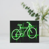Neon Bicycle briefkaart (Staand voorkant)