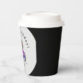 Neon Bicycle Rider Happy Birthday Paper Cups Papieren Bekers (Links)