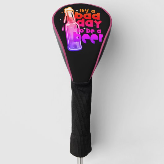 Neon Bier Golf Humor Slechte Dag om een Biergrap t Golfheadcover (Voorkant)
