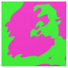 Neon Big Cat Print Stof