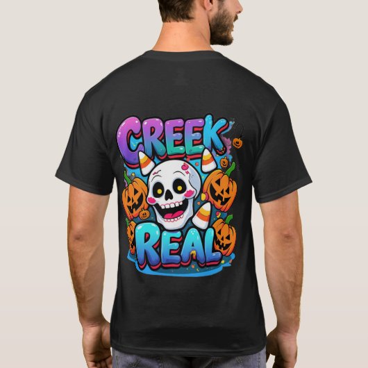 Neon Big-Eyed Bird Halloween T-Shirt (Achterkant)