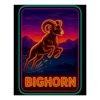 Neon Bighorn-Poster Perfect Poster