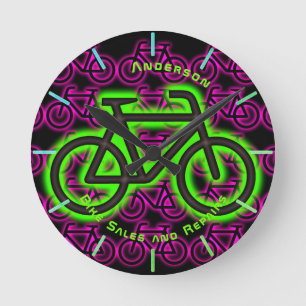 Neon BIKE Winkelreparaties Persoonlijke wand Ronde Klok