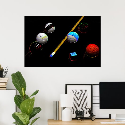 Neon Billards Poster (Thuiskantoor)