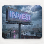 Neon Billboard met INVEST-tekst Muismat (Voorkant)