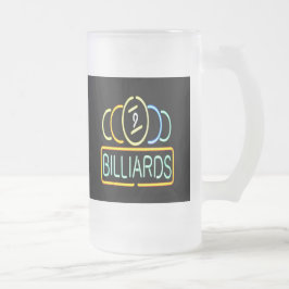 Neon Billiard Pool Sign Frosted Beer Mok Cup